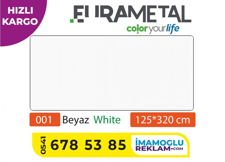 125x320 4mm Beyaz Alüminyum Kompozit Panel Eurametal  White composite panel , Beyaz sistem kompozit panel 