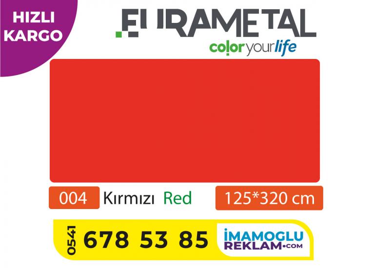 125x320 4mm kırmızı Alüminyum Kompozit Panel Eurametal  red composite panel , kırmızı sistem kompozit panel 