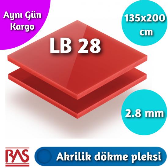 2.8 MM 135X200 CM KIRMIZI PLEKSİ