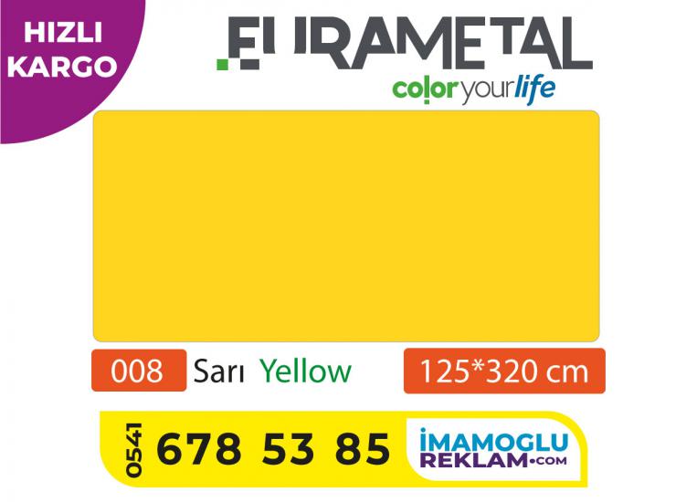 125x320 4mm sarı Alüminyum Kompozit Panel Eurametal  yellow composite panel , sarı sistem kompozit panel 