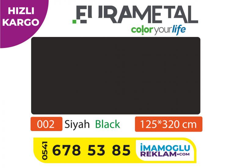 125x320 4mm Siyah Alüminyum Kompozit Panel Eurametal  black composite panel , siyah sistem kompozit panel 